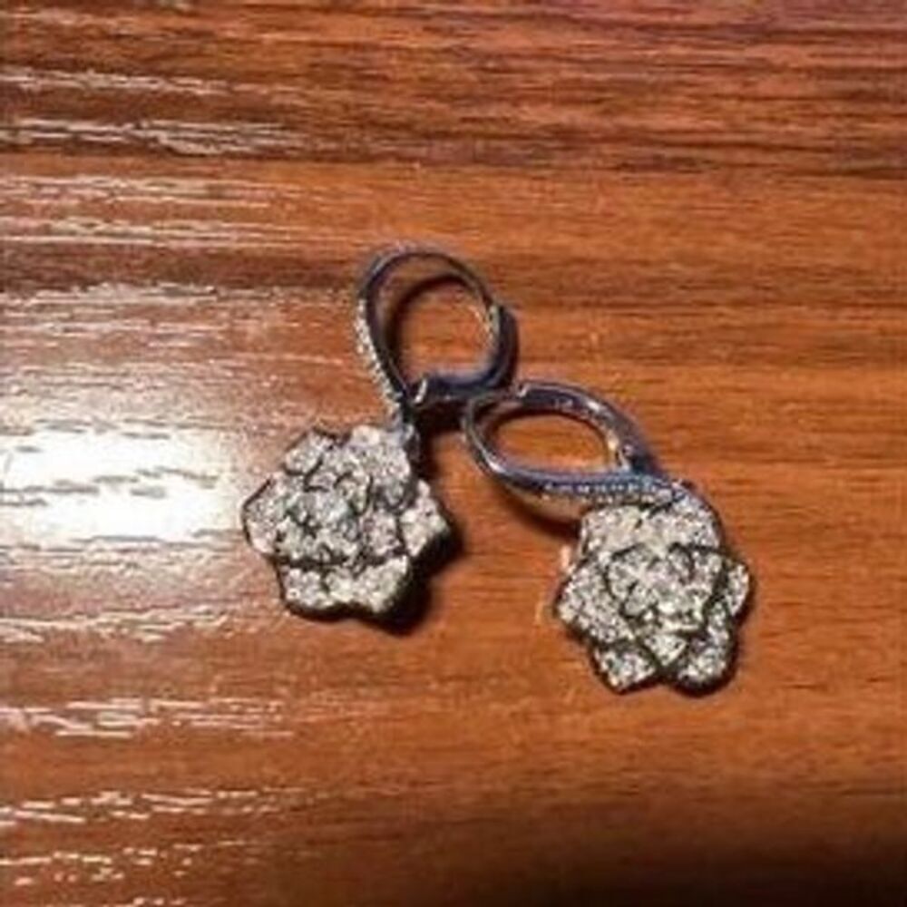 Sterling Silver Cubic Zirconia Earrings - Picture 7 of 8